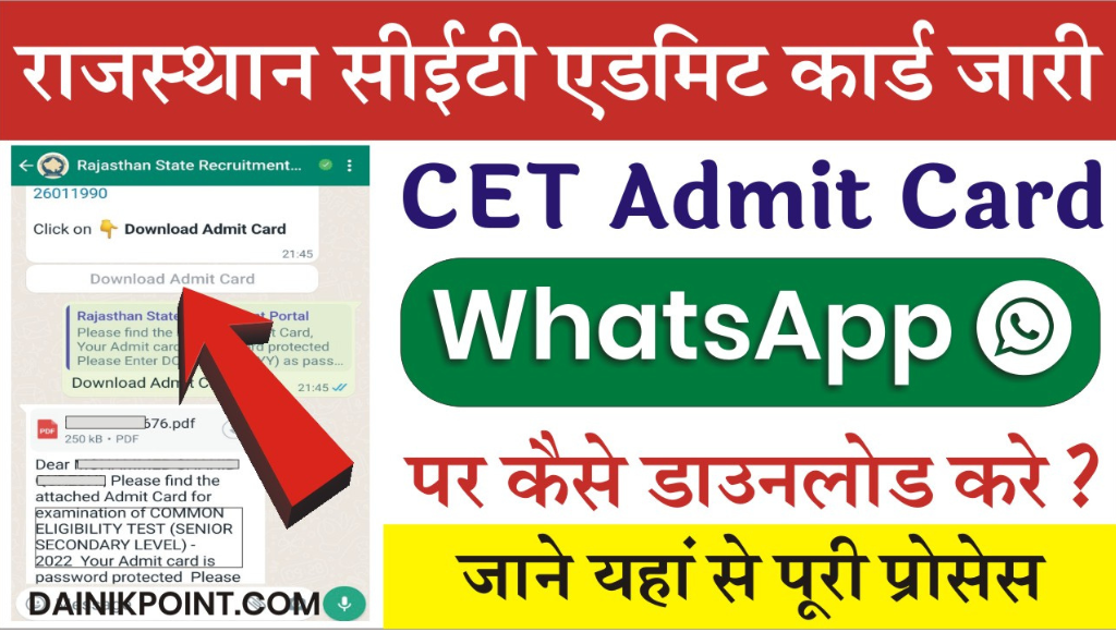 RSMSSB CET Admit Card 2024